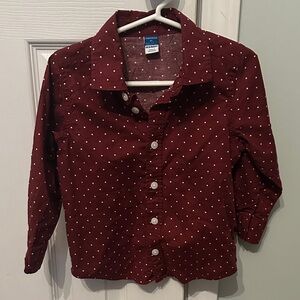 Old Navy Burgundy Polka Dot Kids Shirt